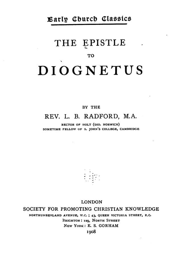 The Epistle to Diognetus